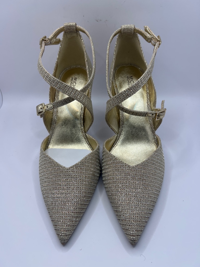 Michael Kors Gold Crisscross Pointed-Toe Heels